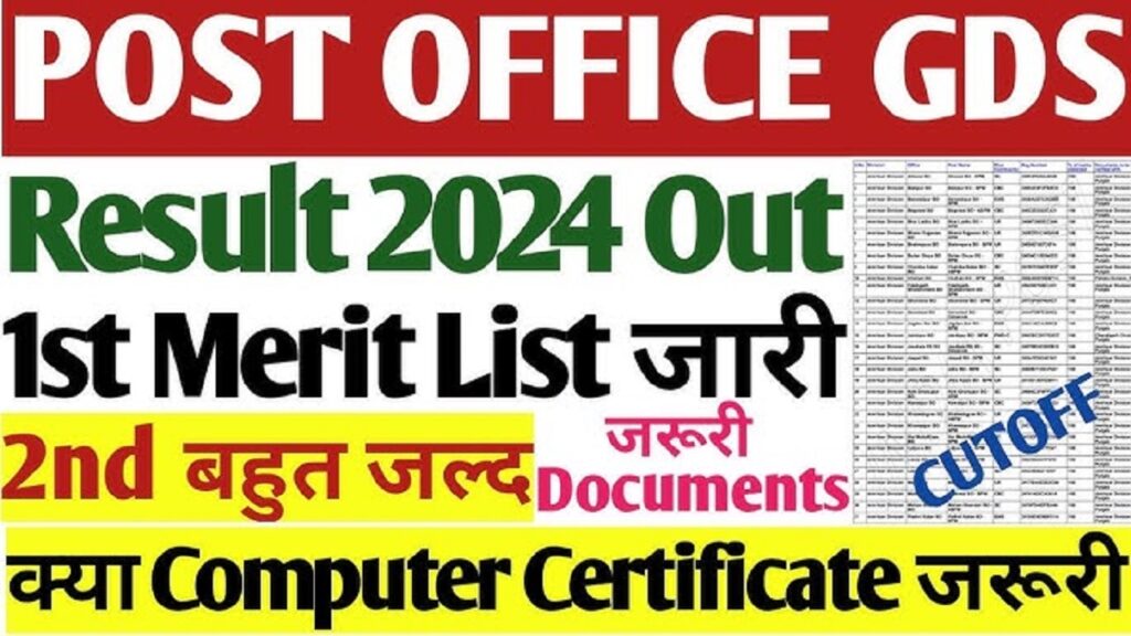 India Post GDS Merit List 2024