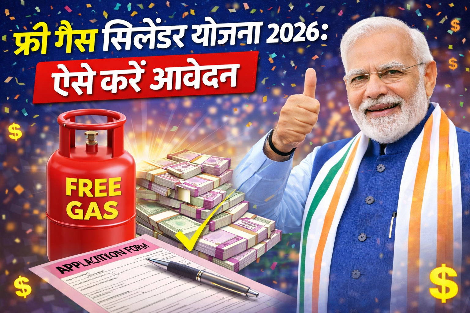 फ्री गैस सिलेंडर योजना 2026 — गरीब परिवारों को मिलेगा मुफ्त सिलेंडर, अभी करें आवेदन